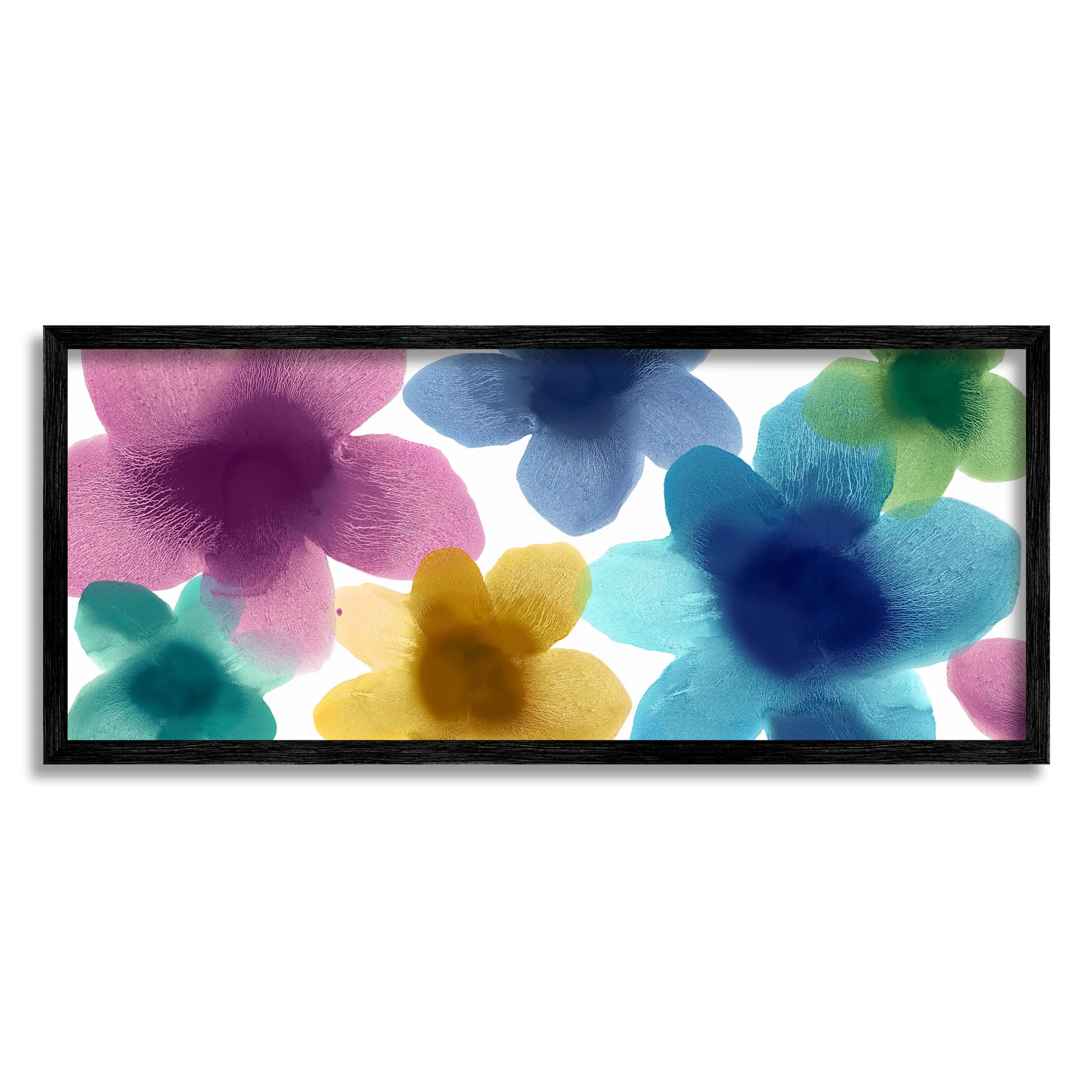 Contemporary Flower Shape Petals Botanical & Floral Graphic Art Black Framed Art Print Wall Art