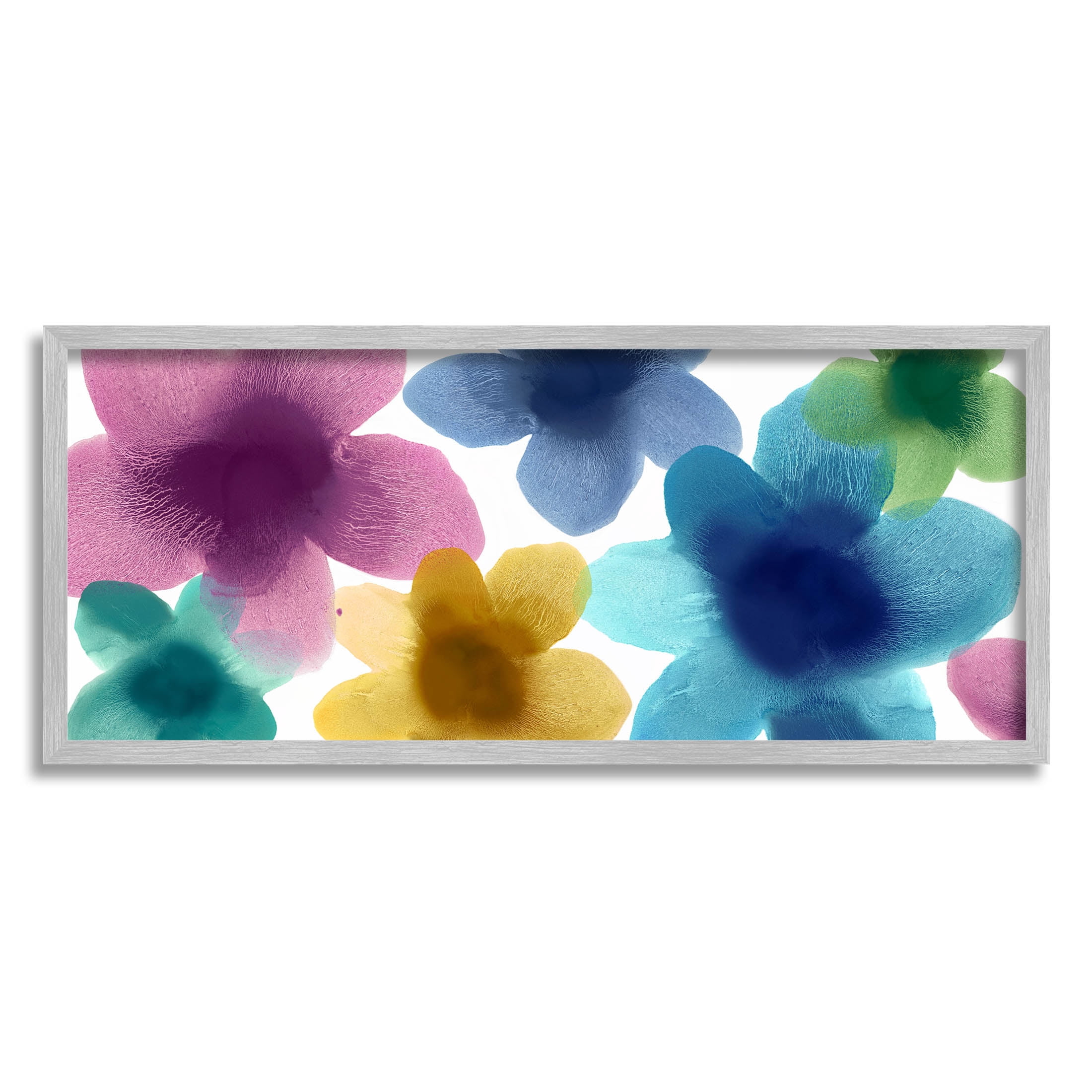Contemporary Flower Shape Petals Botanical & Floral Graphic Art Gray Framed Art Print Wall Art