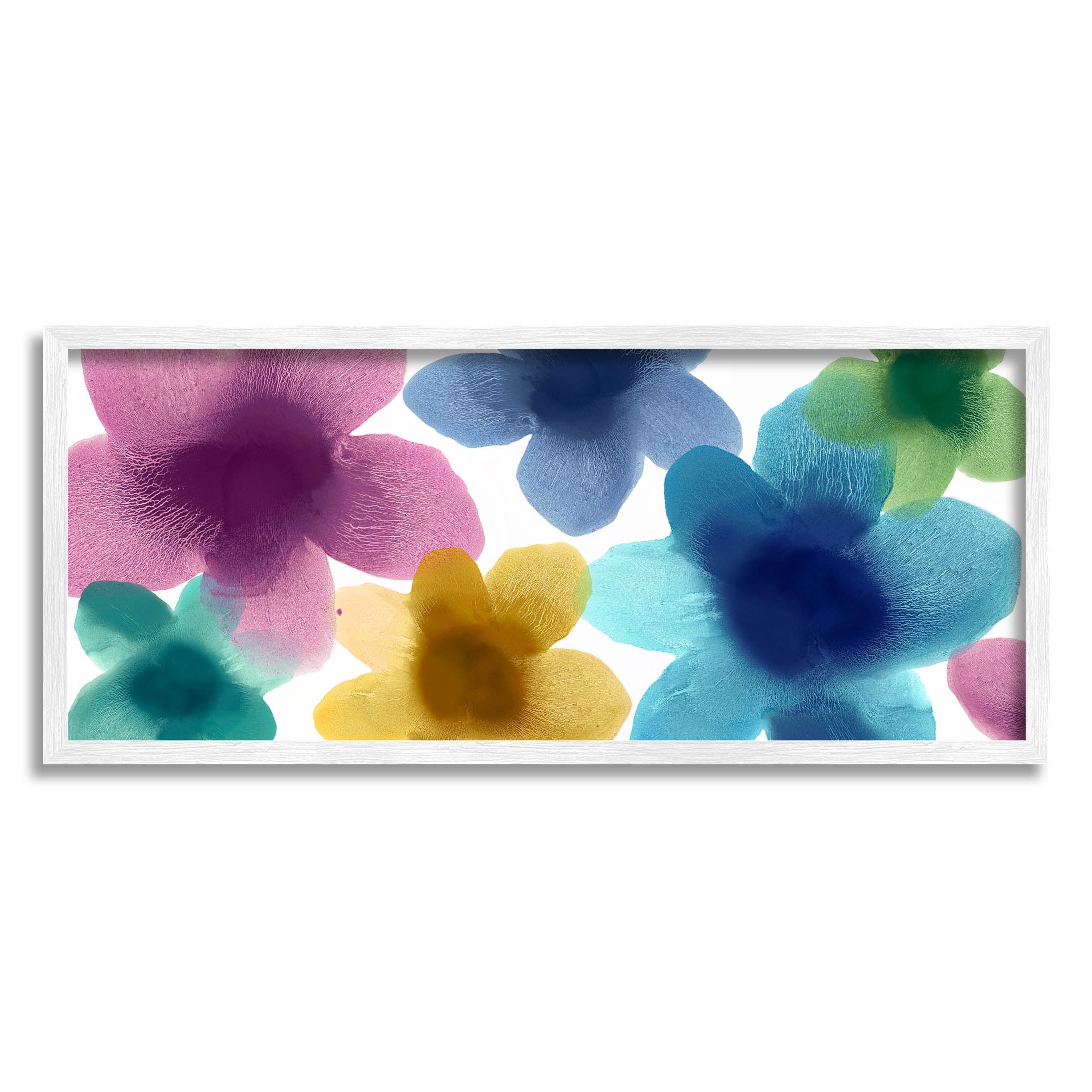 Contemporary Flower Shape Petals Botanical & Floral Graphic Art White Framed Art Print Wall Art