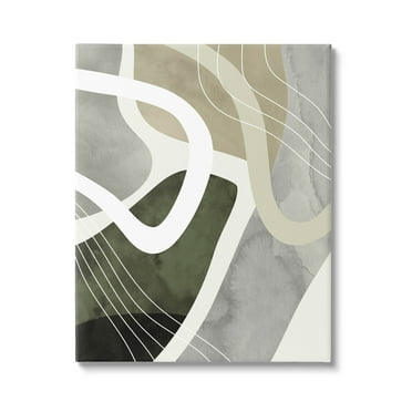 Contemporary Flowing Lines Abstract Graphic Art Gallery Wrapped Canvas Print Wall Art