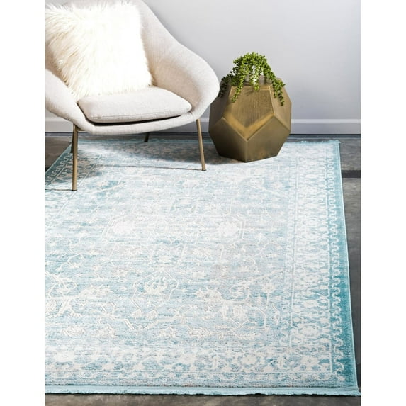 Contemporary Franbu Collection Area Rug Light Blue - 7'x10'