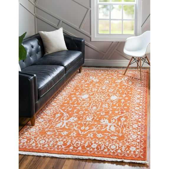 Contemporary Franbu Collection Area Rug Terracotta - 9'x12'