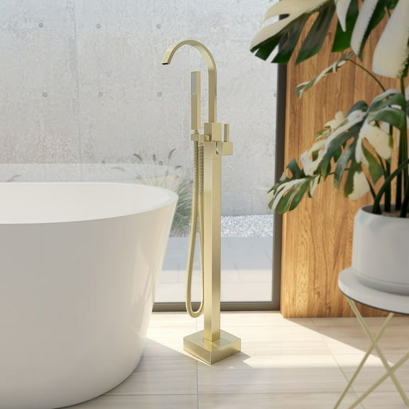 Contemporary Freestanding Gooseneck Tub Faucet