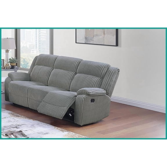 Contemporary Fur-Like Corduroy 3-Seat Reclining Sofa for Living Room, 83 Wide Plush Motion Couch