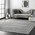 thumbnail image 1 of Contemporary Geometric Moroccan Blythe Trellis Area Rug in Dark Grey Size 2' x 3', 1 of 3