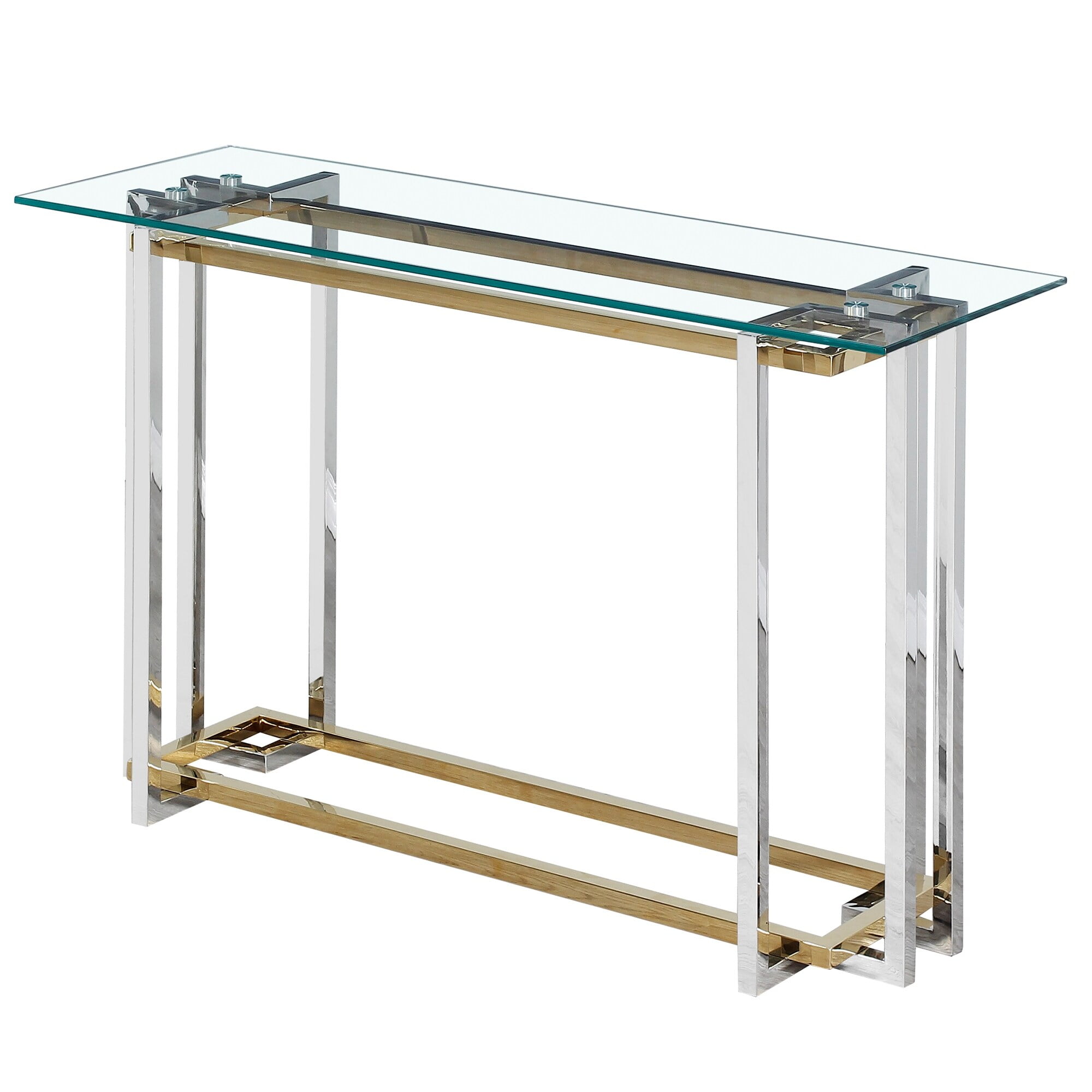 Contemporary Glass & Metal Console Table