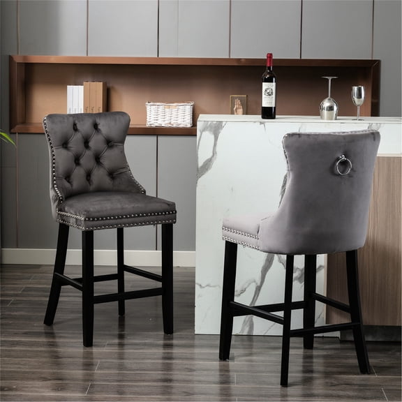 Contemporary Gray Barstools | Multilayer Board Cushion | Pleasant Seating in Apartment