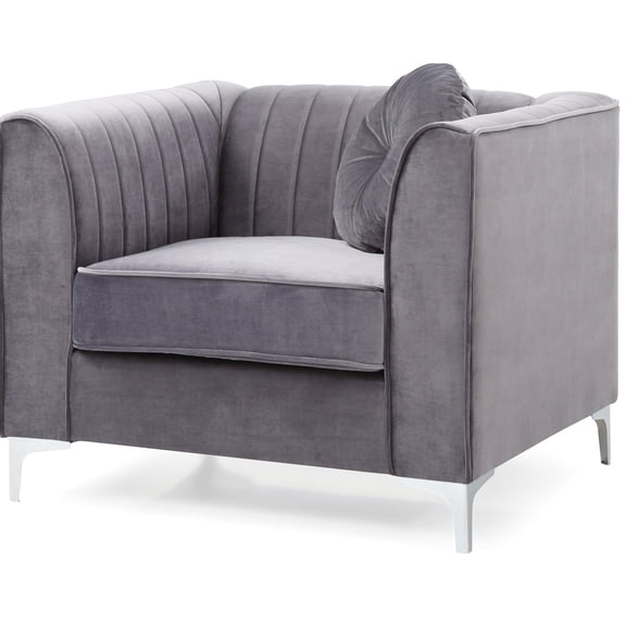Contemporary Gray Chair with Sloped Arms - Personal Relaxing in Any Room