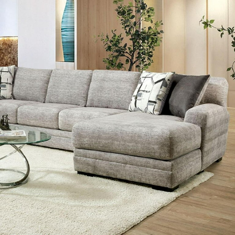 Gray Chenille Sectional Sofa