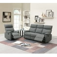 thumbnail image 1 of Contemporary Gray Motion Recliner 2pc Sofa Set Burlap Fabric Sofa And Chair Living Room Furniture, 1 of 8