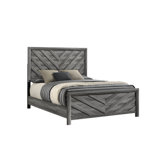 Contemporary Gray Queen Bed - Wood, Elevating Comfort Of Your Bedroom Elegant Frame Made With Wood For A Luxurious Feel