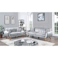 thumbnail image 1 of Contemporary Gray Velvet : 2 With And Curved Lines In Velvet: Modern Couch Cozy Seats, 1 of 5