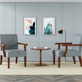 thumbnail image 1 of Contemporary Grey Fabric Arm Chair Set with Side Table | Perfect for Coffee - Drinking and Chatting | Ample Seating and Comfort, 1 of 5
