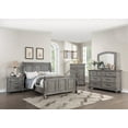 thumbnail image 1 of Contemporary Grey Hue Veneer 6pc Bedroom Furniture Eastern King Size Bed Dresser Mirror 2x Nightstands Chest Sleigh Bed Plywood, 1 of 5