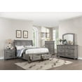 thumbnail image 1 of Contemporary Grey Hues Veneer 6pc Bedroom Furniture Cal King Size Bed Dresser Mirror 2x Nightstands Chest Storage FB Plywood, 1 of 10