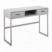 Contemporary Grey Metal & Wood Console Table by LumiSource with Storage