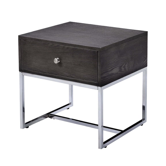 Contemporary Grey Oak And Table With Base Organized Storage & End Stable Construction