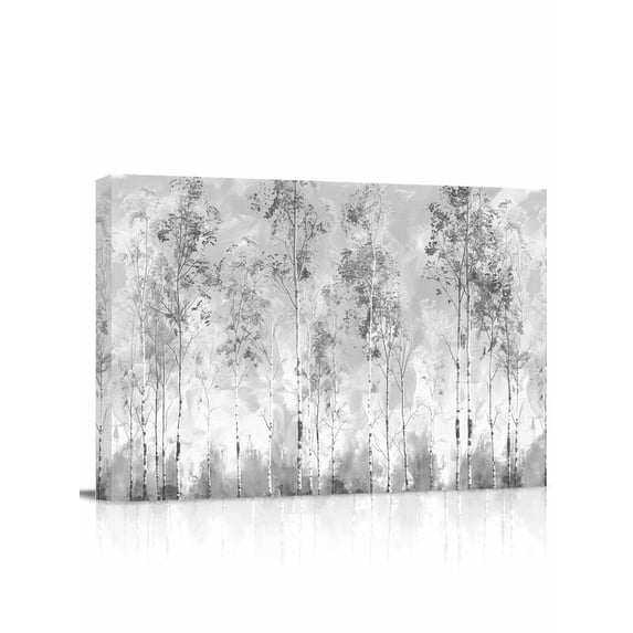 Contemporary Grey Tree Wall Art for Living Room,Canvas Picture Wall Decor for Bathroom Bedroom,Abstract Art Oil Paiting Painting Artwork for Office Kitchen Hallway Dining Room Home Decor 24"x32"