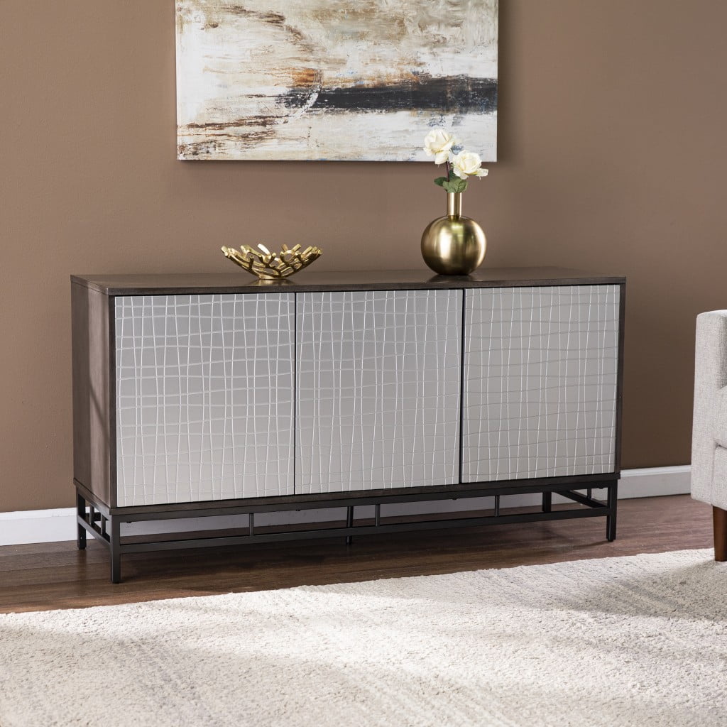 Weathered Gray Gunmetal Contemporary Office Sideboard