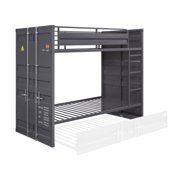 Contemporary Gunmetal Twin Bunk Bed + Trundle by Acme Cargo 37890-2pcs