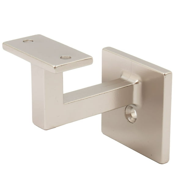 Contemporary Handrail Bracket with 2-1/4" x 2-1/4" Square Base, Satin Nickel by Stone Harbor Hardware