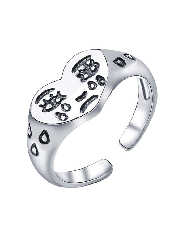 Contemporary Heartbroken Face Rings Skin Safe Alloy Materials Fashionable Statement Pieces for Trendy Women Outfits
