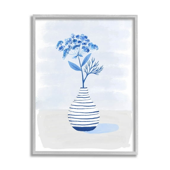 Contemporary Herb Sprig Flower Botanical & Floral Graphic Art Gray Framed Art Print Wall Art