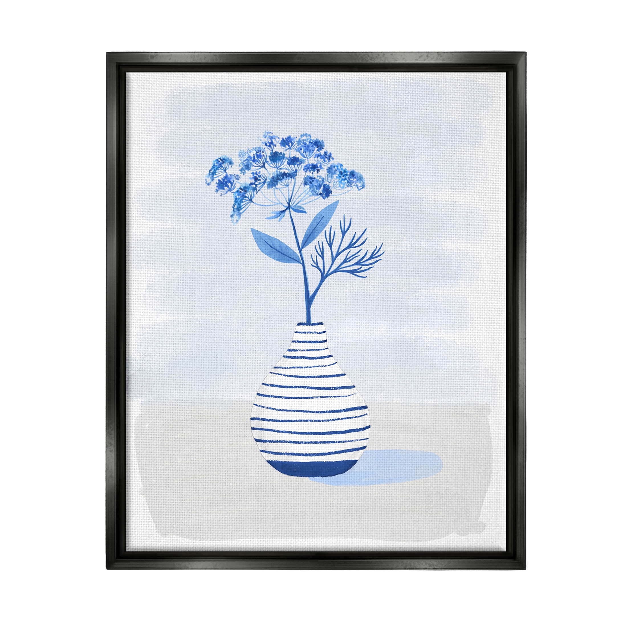 Contemporary Herb Sprig Flower Botanical & Floral Graphic Art Jet Black Framed Art Print Wall Art