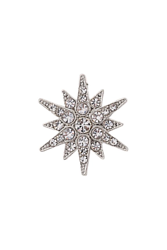 Contemporary Hexagram Brooch For Professional Wardrobe Alloy Metal Accessory Gender Neutral Design Secure Pin Backing