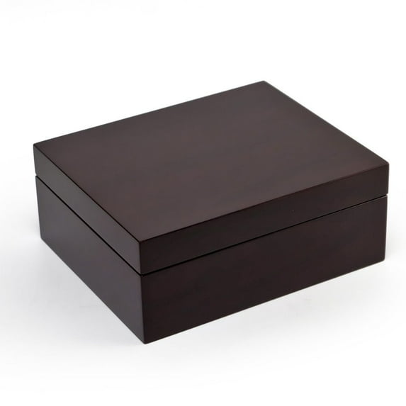 Contemporary Hi Gloss Walnut Finish Jewelry Box - Over 400 Song Choices - You're Nobody Til Somebody Loves You