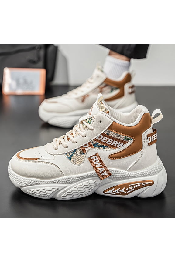 Contemporary High-Top Basketball Sneakers with a Street-Style Flair, Stylish Outdoor Footwear for Young College Students, Versatile And Trendy Casual Shoes for Men
