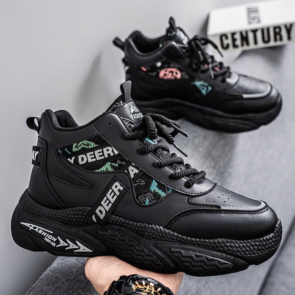 Contemporary High-Top Basketball Sneakers with a Street-Style Flair, Stylish Outdoor Footwear for Young College Students, Versatile And Trendy Casual Shoes for Men