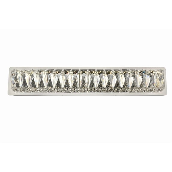 Contemporary Home Decorative Steel Monroe Integrated Led Chip Light Chrome Wall Sconce Clear Royal Cut Crystal -
