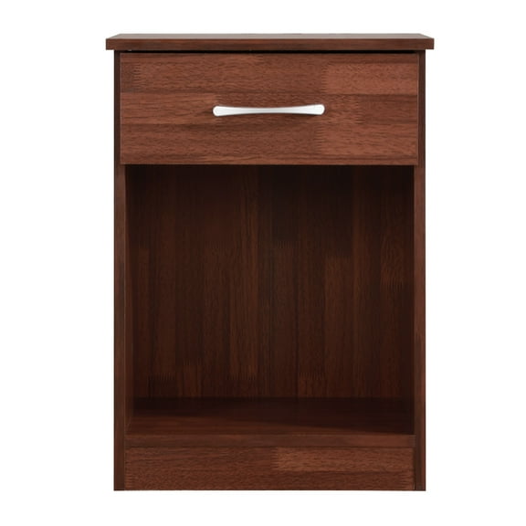 Contemporary Home Living 1-Drawer Nightstand with Open Shelf - 24" - Brown
