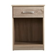 thumbnail image 1 of Contemporary Home Living 1-Drawer Nightstand with Open Shelf - 24" - Light Brown, 1 of 6