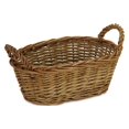 thumbnail image 1 of Contemporary Home Living 10.5" Brown and Beige Smoked Oval Design Basket with Side Handle, 1 of 3