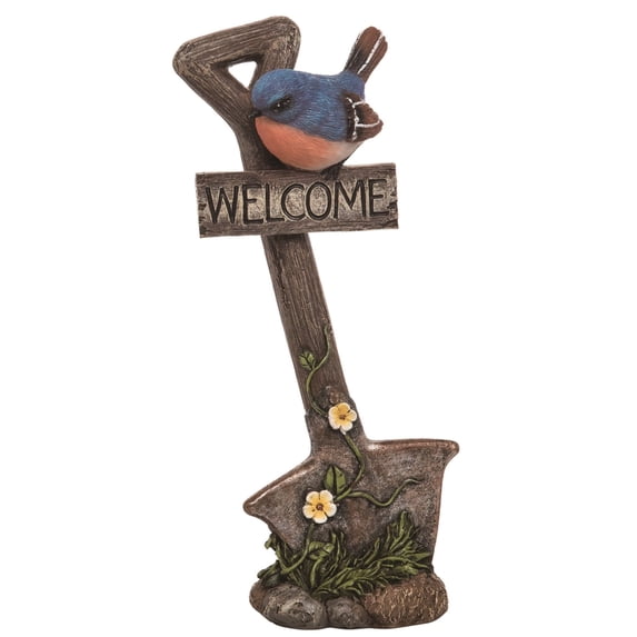 Contemporary Home Living 10" Garden Shovel with Bird "Welcome" Easter Figurine