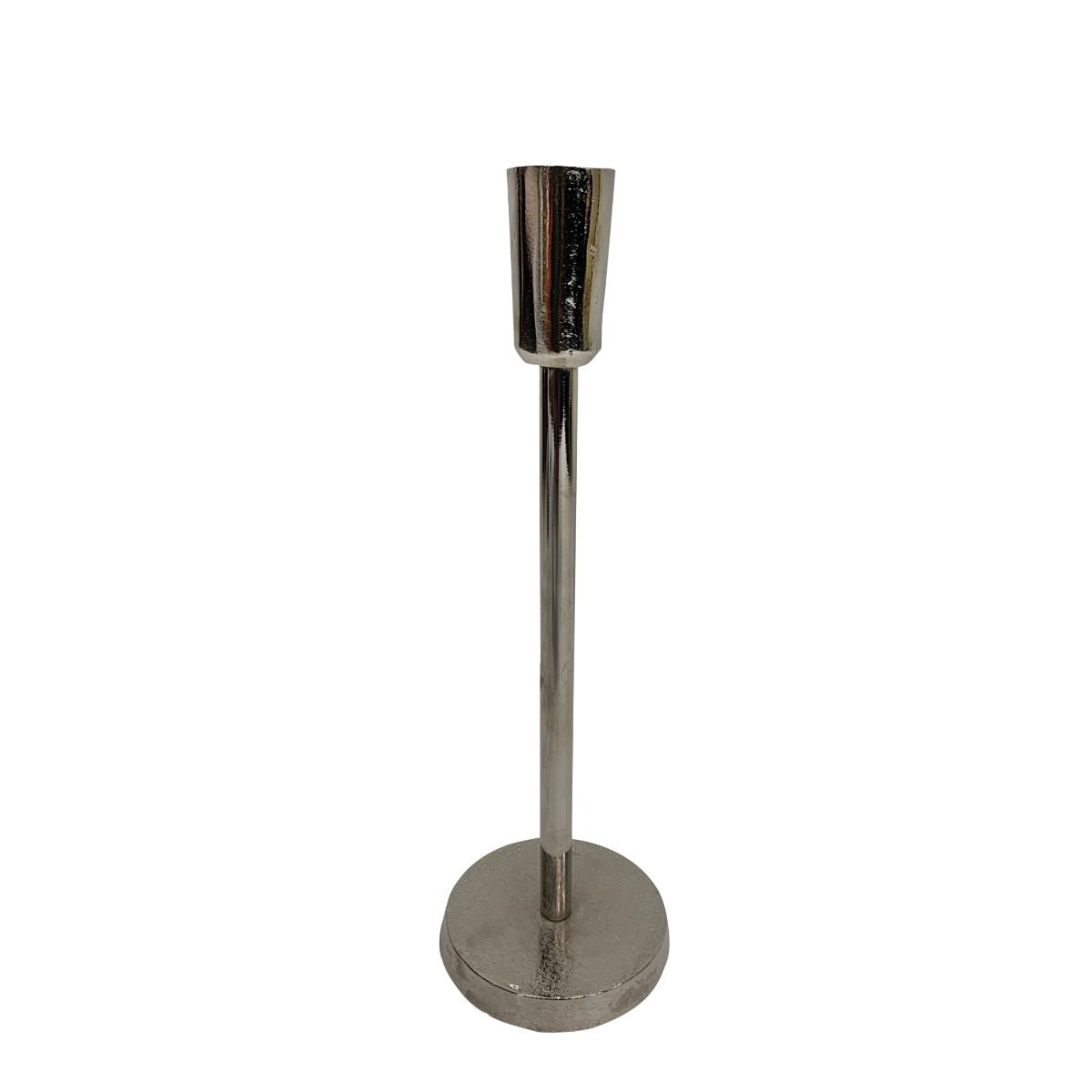 10" Silver Nickel Finish Candlestick Holder Tabletop Decor