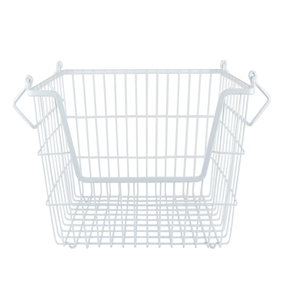 Contemporary Home Living 10" x 12.5" White Large Metal Rectangular Basket