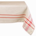 thumbnail image 1 of Contemporary Home Living 104' White and Red French Striped Rectangular Table Cloth, 1 of 4