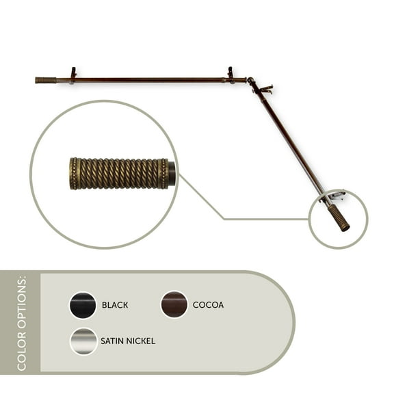 Contemporary Home Living 105.5" Brown Solid Contemporary Corner Window Curtain Rod