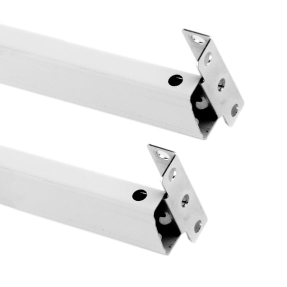 Contemporary Home Living 11"- 20" Set of 2 Solid White Adjustable Flat Sash Rods