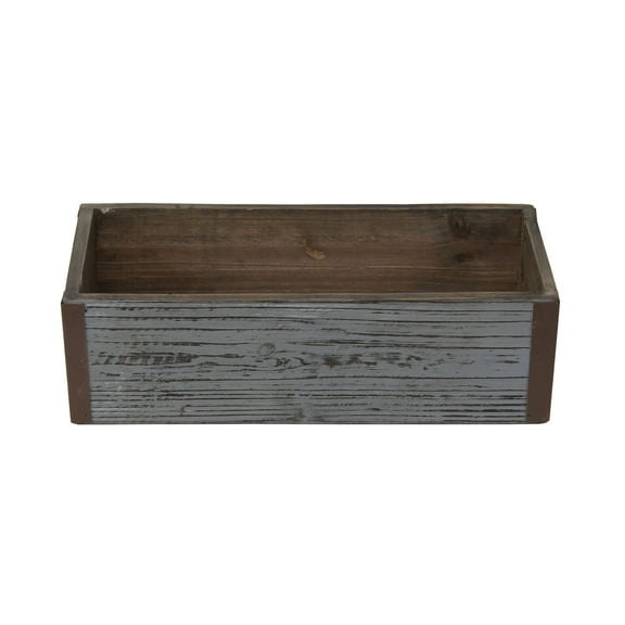 Contemporary Home Living 11.25" Gray Distressed Finish Rectangular Outdoor Planter