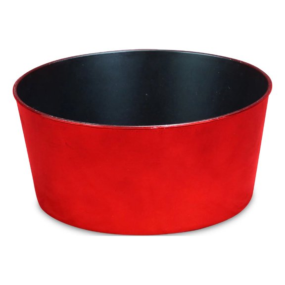 Contemporary Home Living 11.5" Red and Black Round Tapered Planter