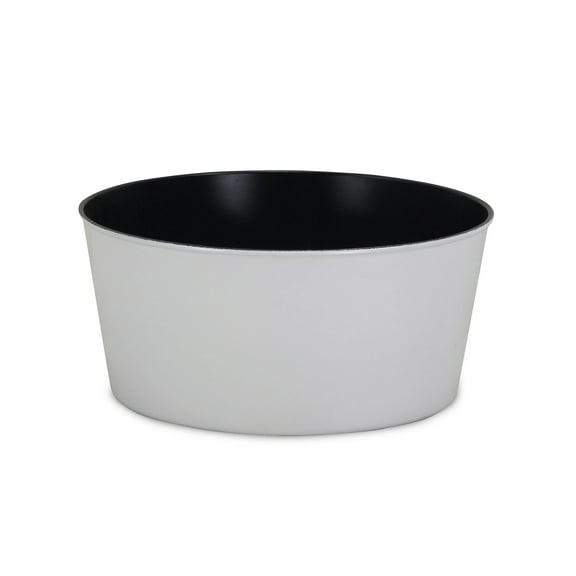 Contemporary Home Living 11.5" White and Black Tapered Round Planter