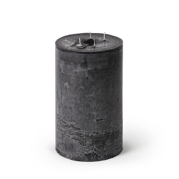 Contemporary Home Living 11.75" Black 4-Wick Outdoor Pillar Candle