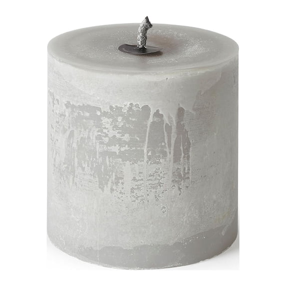 Contemporary Home Living 11.75" Gray Linen Outdoor Pillar Super Candle