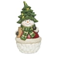 thumbnail image 1 of Contemporary Home Living 11.75" Lighted Snowmen with Tree Hat Christmas Tabletop Figurine, 1 of 1