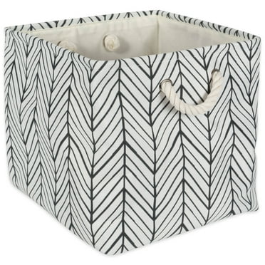 Contemporary Home Living 11" Black and White Square Multi Purpose Storage Bin