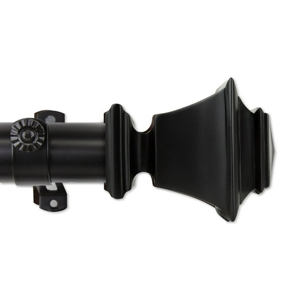 Contemporary Home Living 115" - 165" Matte Black Adjustable Curtain Rod with Mounting Brackets